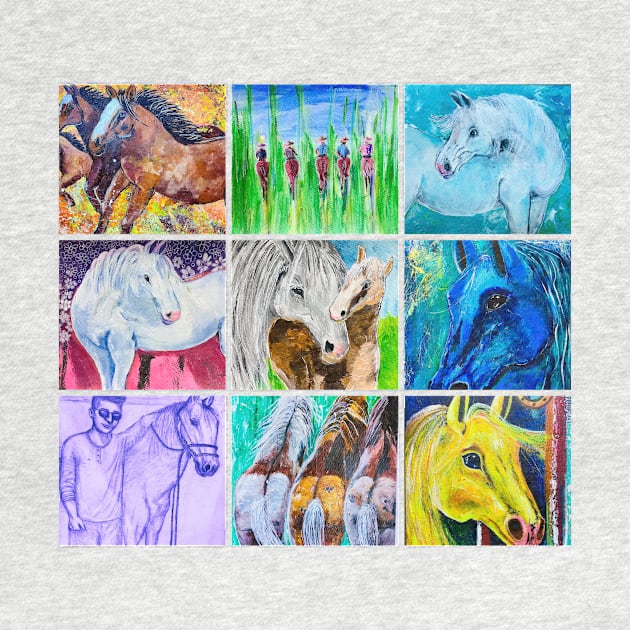 Horses in the wild artwork hand made by LuluCybril